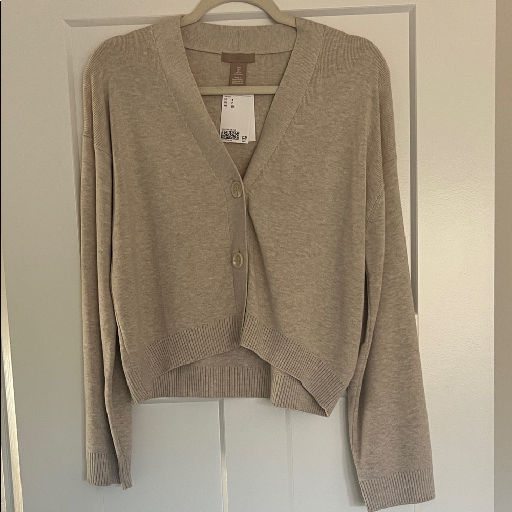 H&M Light Tan Cardigan Sweater